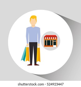 man bag gift store icon vector illustration eps 10