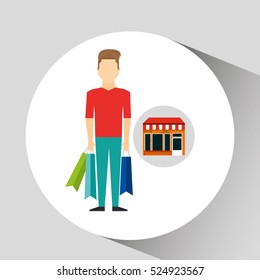 man bag gift store icon vector illustration eps 10