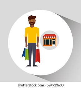 man bag gift store icon vector illustration eps 10