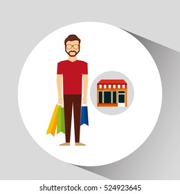 man bag gift store icon vector illustration eps 10
