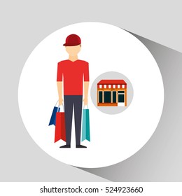 man bag gift store icon vector illustration eps 10