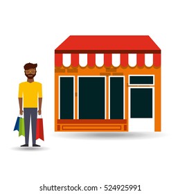 man bag gift store icon vector illustration eps 10