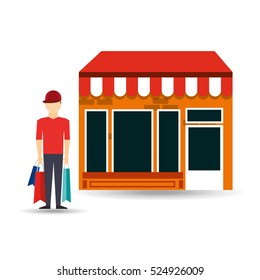 man bag gift store icon vector illustration eps 10