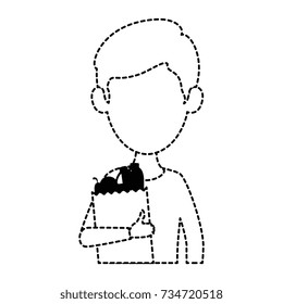 man with bag of groceries