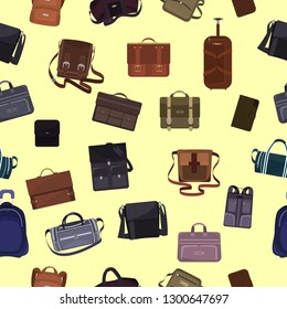 Man bag vector manlike fashion handbag or business briefcase and leather notecase or wallet of businessman illustration bagged set of male baggy accessory bagpack isolated on background