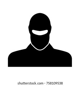 Man in balaclava black icon .