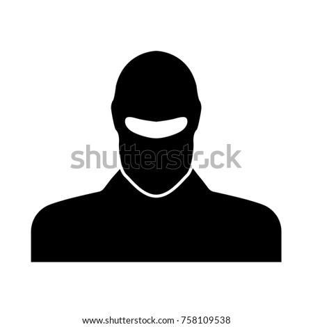 Man in balaclava black icon .