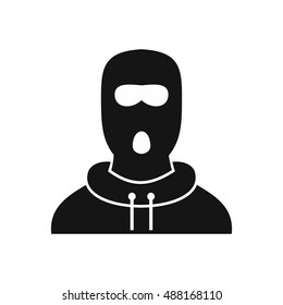 Man in balaclava icon in simple style on a white background vector illustration