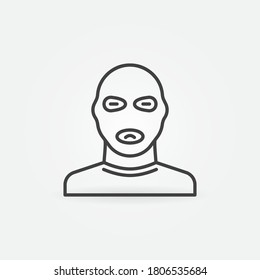 Man in Balaclava Mask linear vector concept icon or logo element