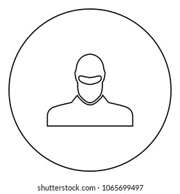 Man in balaclava or pasamontanas black icon in circle