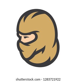 Man in balaclava. Special Force warrior sign