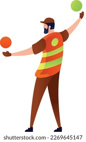 Burlas de balance de hombre Curvado 2 UI Banner Illustration Vector EPS