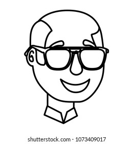 man bald with glasses comic character