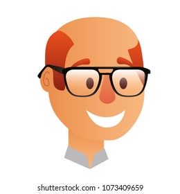 Man Bald Glasses Comic Character: เวกเตอร์สต็อก (ปลอดค่าลิขสิทธิ์