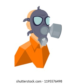 The man is bald in a gray mask on his face. Icon vector Avatar