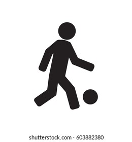 Man and ball Icon. Soccer player. Football