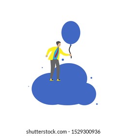 The man with the ball on the cloud