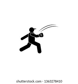 man ball run sport glyph icon. Element of baseball sport illustration icon. Signs and symbols can be used for web, logo, mobile app, UI, UX