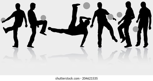 Man with ball silhouette