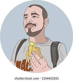 man with banana