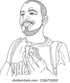 man with banana