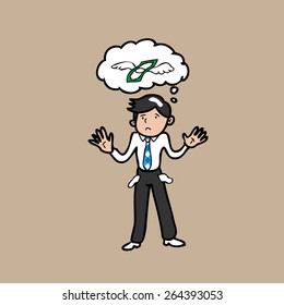 Man bankrupt character cartoon vector