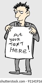 Man with banner