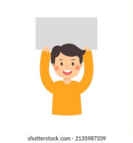 man with banner board concept