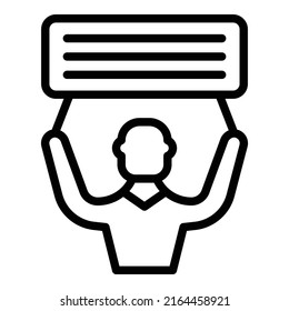 Man banner icon outline vector. Hero obstacle. Self career