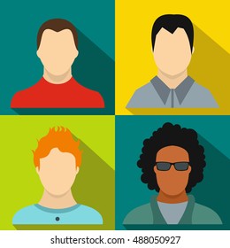 Man banners set in flat style for any design