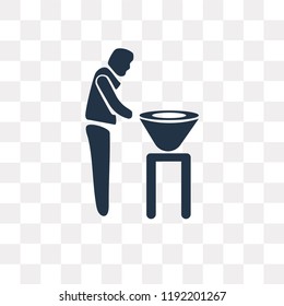 Man with Barbecue vector icon isolated on transparent background, Man with Barbecue transparency concept can be used web and mobile