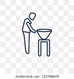 Man with Barbecue vector outline icon isolated on transparent background, high quality linear Man with Barbecue transparency concept can be used web and mobile