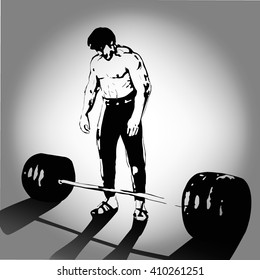 man with barbell