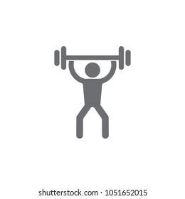 man with a barbell icon. Simple element illustration. man with a barbell symbol design template. Can be used for web and mobile on white background