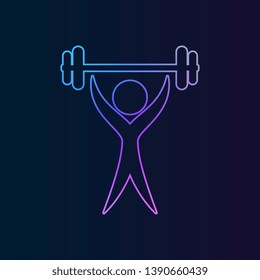The man with barbell, rod, weight, crossbar nolan icon. Simple thin line, outline vector of Gym icons for UI and UX, website or mobile application