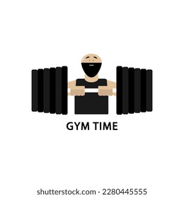 A man with a barbell spends time in the gym.