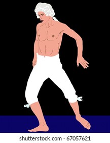 man in a bare-chested in pants