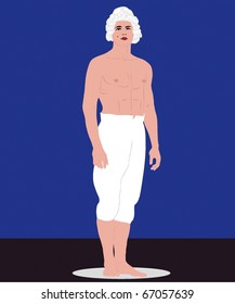 man in a bare-chested in pants