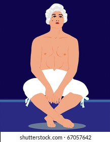 man in a bare-chested in pants