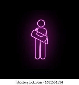 Man with barrel neon icon. Simple thin line, outline vector of male bag and luggage icons for ui and ux, website or mobile application