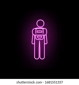 Man with barrel neon icon. Simple thin line, outline vector of male bag and luggage icons for ui and ux, website or mobile application