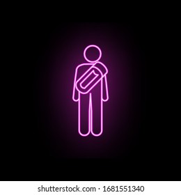 Man with barrel neon icon. Simple thin line, outline vector of male bag and luggage icons for ui and ux, website or mobile application