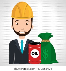 man barrel oil money vector illustration graphic