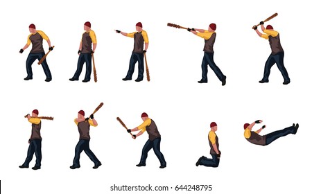 Man With Basebal Bat Set 03