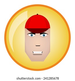 Man in baseball cap. Vector illustration