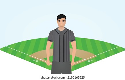 Man in baseball uniform. vector illustration