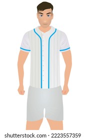 Mann in Baseballuniform. Vektorgrafik