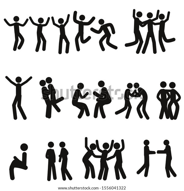 Man Basic Posture People Sitting Standing Stock Vector (Royalty Free ...