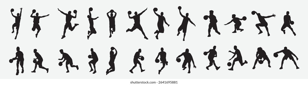 man basketball player silhouette vector
