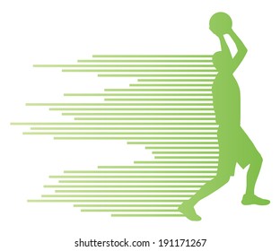Man basketball player vector background concept made of colorful stripes